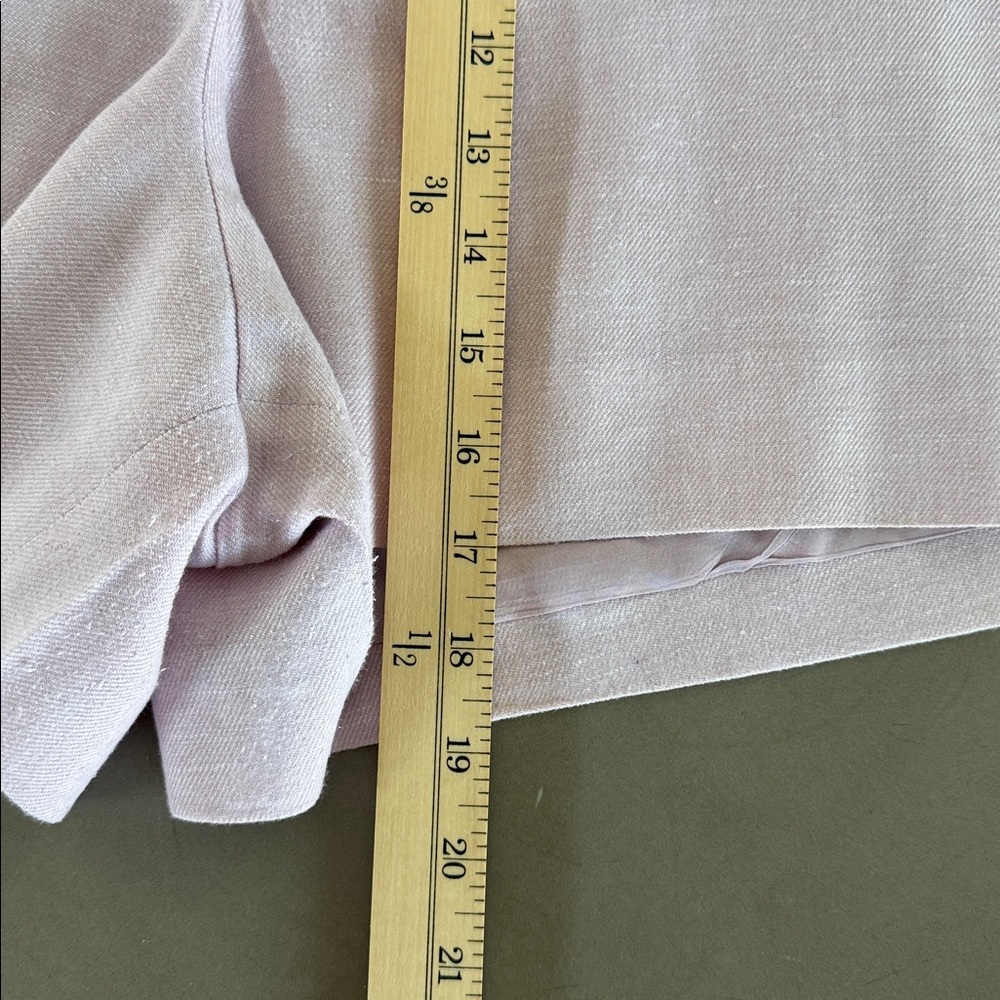 J. Crew Pale Pink Button-Front Linen Shorts, Sz 16 - Picture 5 of 6